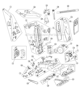 Page A Diagram and Parts List for M086035  Dirt Devil Upright Vacuum